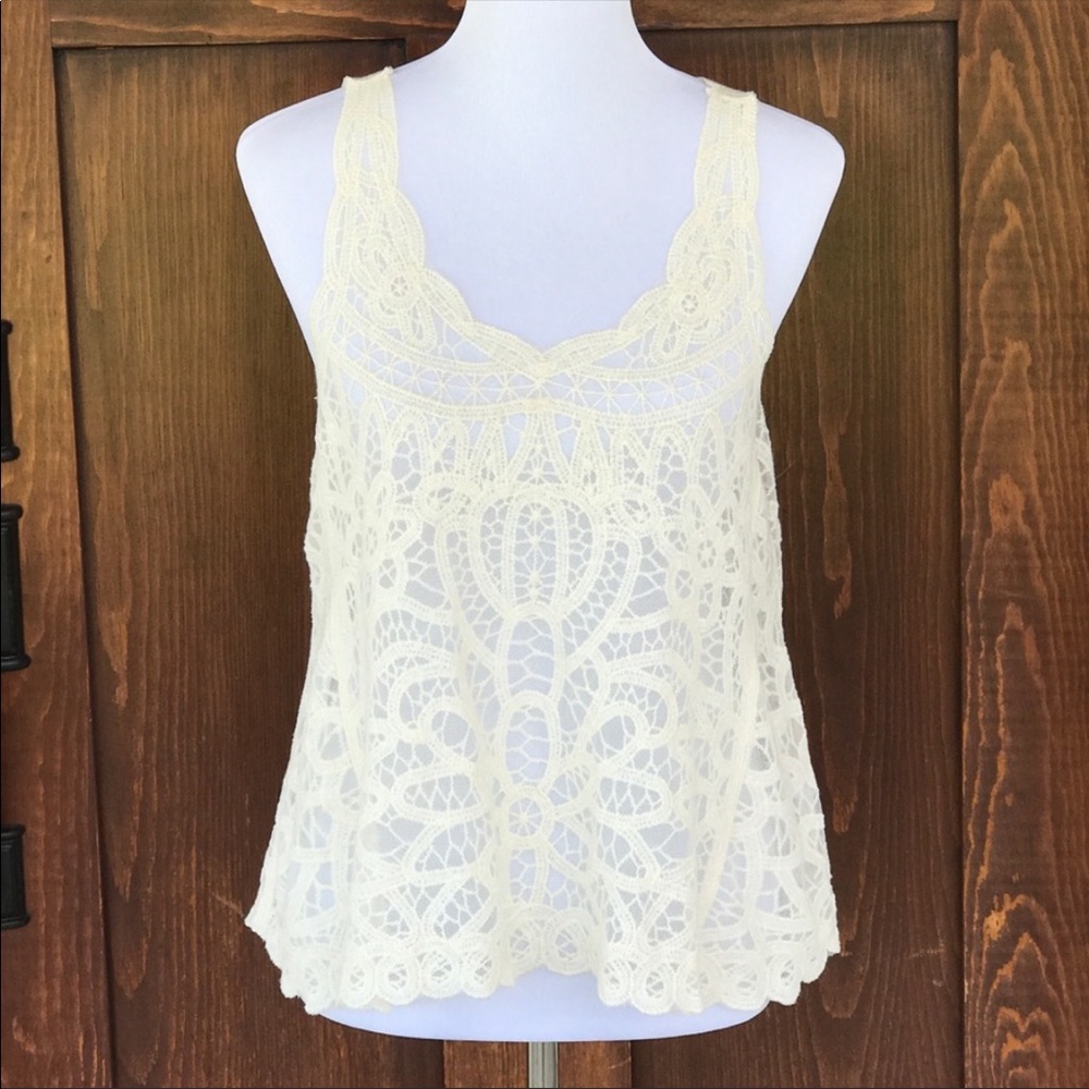 Cream Lace Top